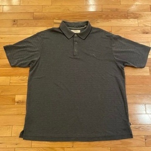 Tommy Bahama Other - Tommy Bahama Mens Gray Textured Polo Shirt Short Sleeve Size L G
